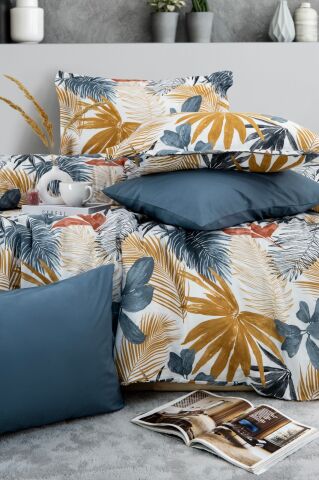 Özel Seri Pamuk Saten Tencel Nevresim Takımı Palma