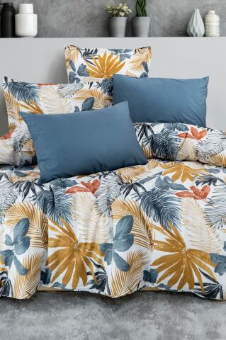 Özel Seri Pamuk Saten Tencel Nevresim Takımı Palma