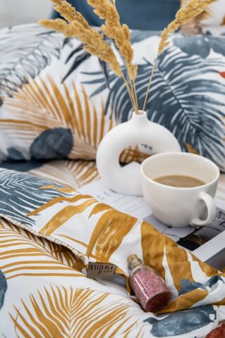 Özel Seri Pamuk Saten Tencel Nevresim Takımı Palma