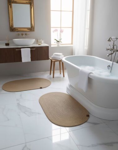 Jüt Hasır 2 li Kaymaz Taban Paspas Seti Model 2