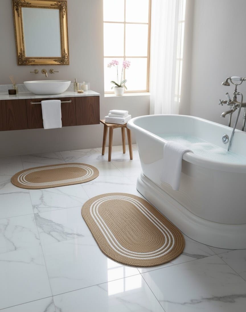 Jüt Hasır 2 li Kaymaz Taban Paspas Seti Model 3