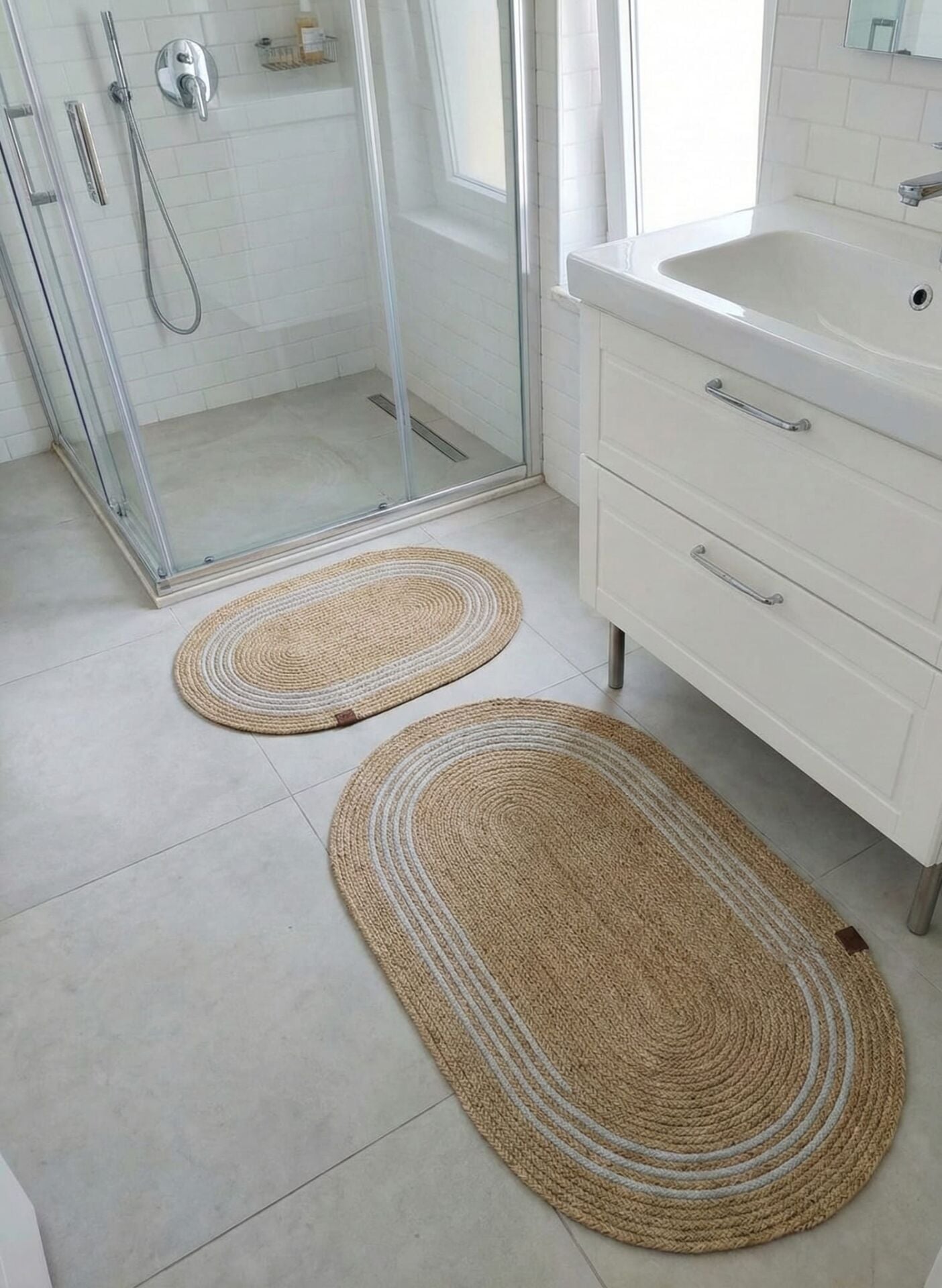 Jüt Hasır 2 li Kaymaz Taban Paspas Seti Model 4