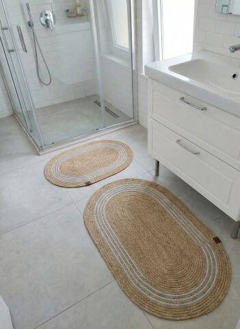 Jüt Hasır 2 li Kaymaz Taban Paspas Seti Model 4