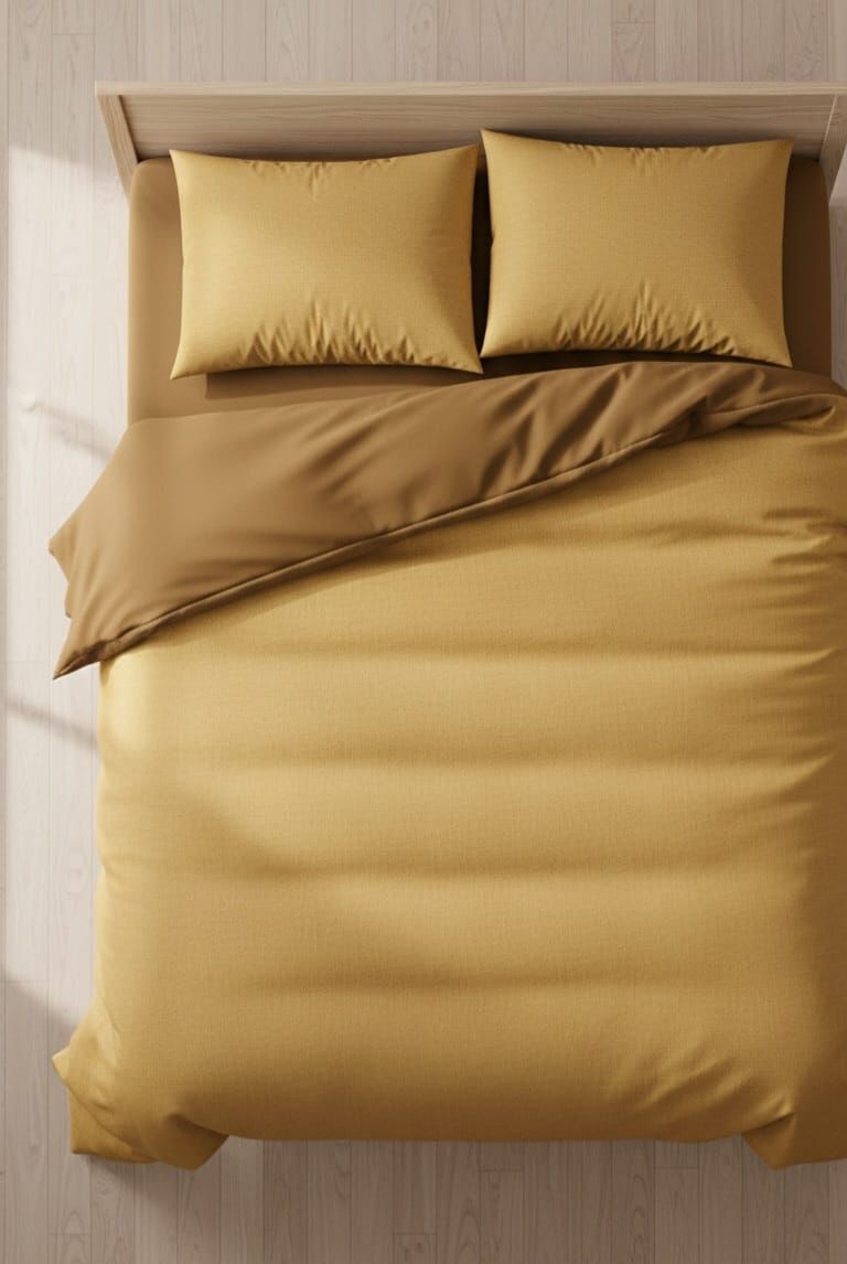 Brillant Çift Taraflı Çift Kişilik Nevresim Takımı Hardal