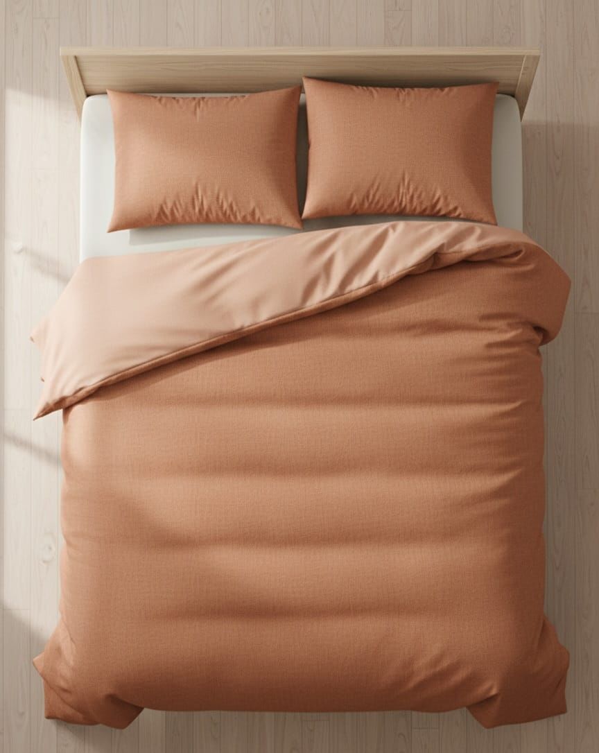 Brillant Çift Taraflı Çift Kişilik Nevresim Takımı Kiremit