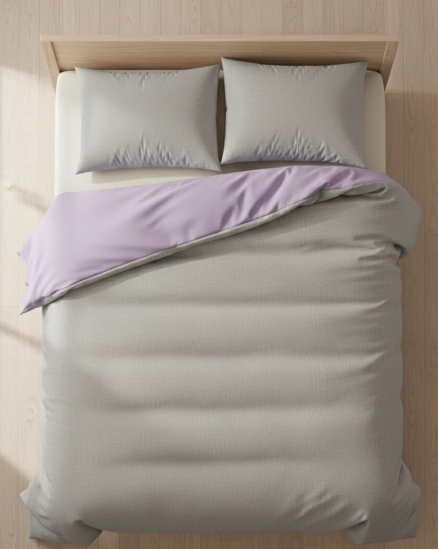 Brillant Çift Taraflı Çift Kişilik Nevresim Takımı Gri