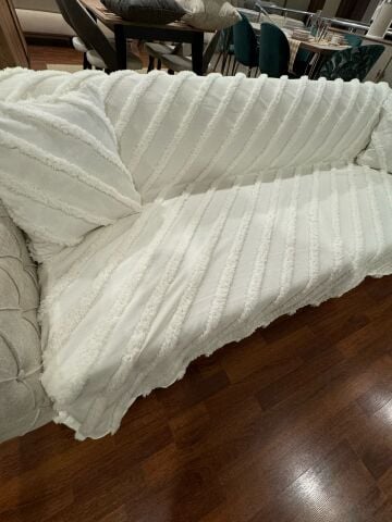 BlueMaison Estiva Butik Şönil Koltuk Örtüsü (Kırlentli) Craft Ekru