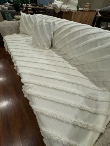 BlueMaison Estiva Butik Şönil Koltuk Örtüsü (Kırlentli) Craft Ekru