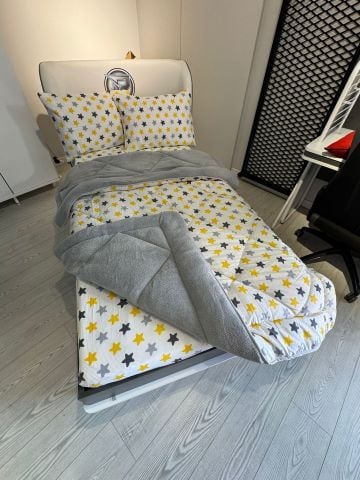 Tek Kişilik Welsoft Pufidik Uyku Seti Sarı Yıldız
