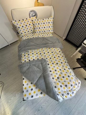 Tek Kişilik Welsoft Pufidik Uyku Seti Sarı Yıldız