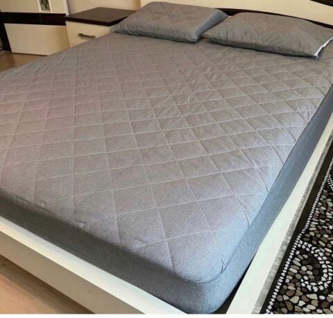 FİTTED SIVI GEÇİRMEZ YATAK KORUYUCU ALEZ RENK GRİ (Yastık Alezi Dahil)