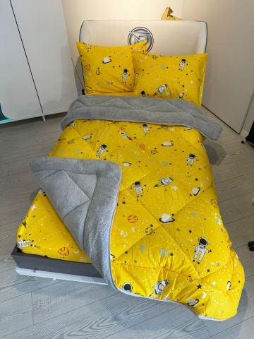 Tek Kişilik Welsoft Pufidik Uyku Seti Uzay Sarı