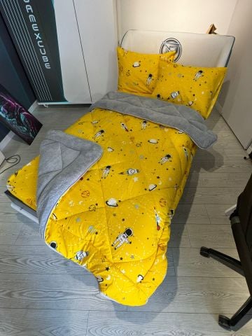 Tek Kişilik Welsoft Pufidik Uyku Seti Uzay Sarı