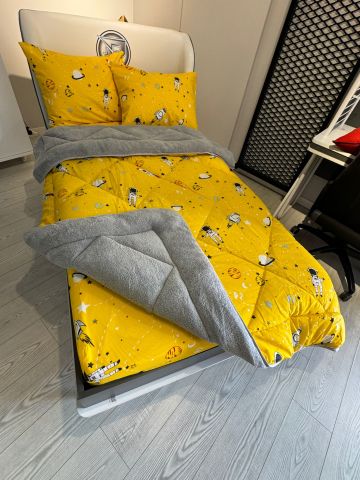 Tek Kişilik Welsoft Pufidik Uyku Seti Uzay Sarı