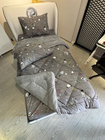 Tek Kişilik Welsoft Pufidik Uyku Seti Uzay Gri