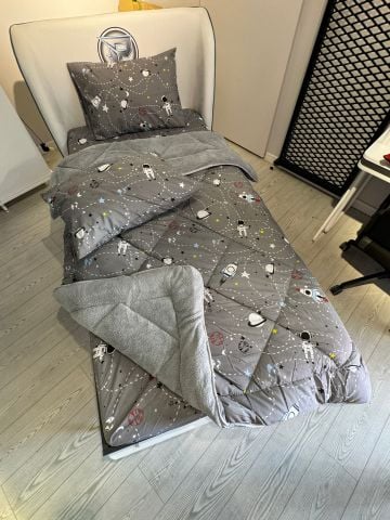 Tek Kişilik Welsoft Pufidik Uyku Seti Uzay Gri