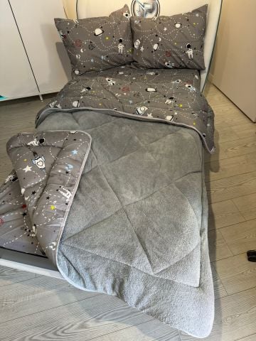 Tek Kişilik Welsoft Pufidik Uyku Seti Uzay Gri