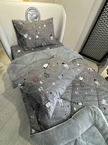 Tek Kişilik Welsoft Pufidik Uyku Seti Uzay Gri