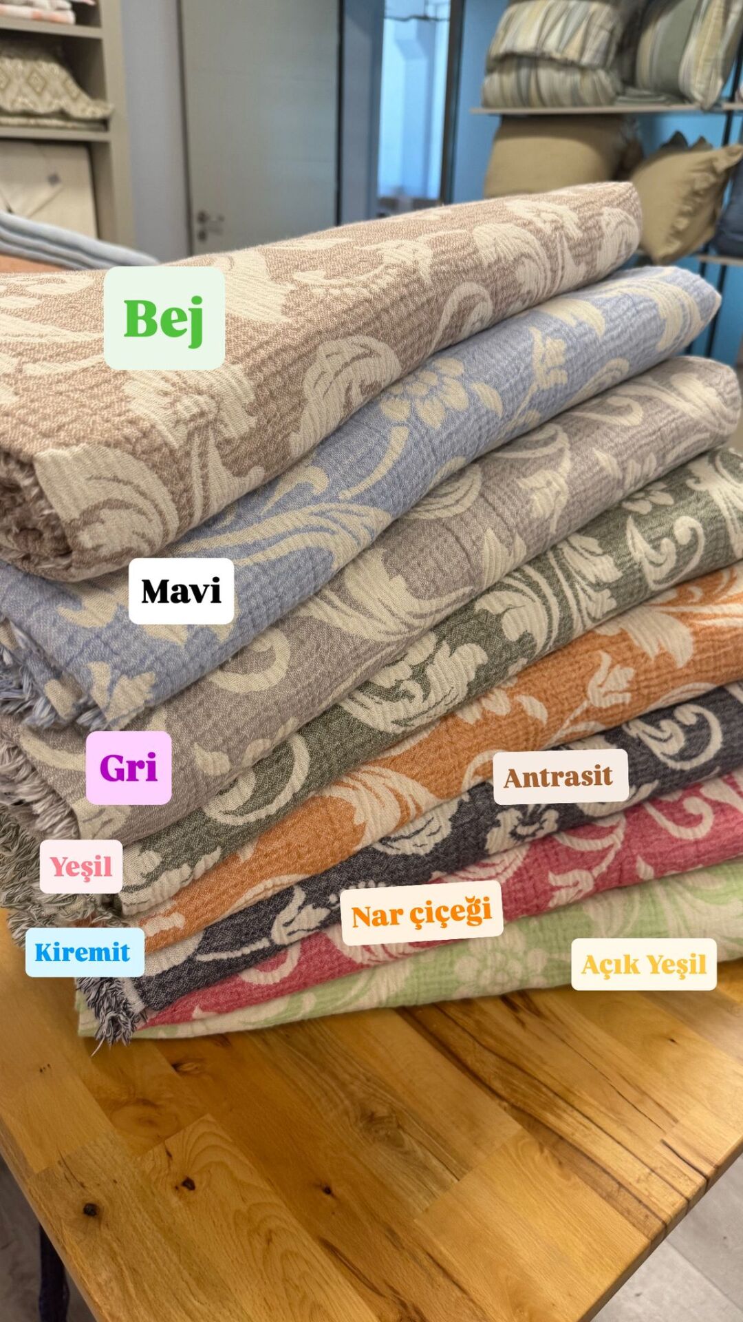 Çift Kişilik Müslin %100 Pamuk Organik Yatak Örtüsü Damask (8 Renk)