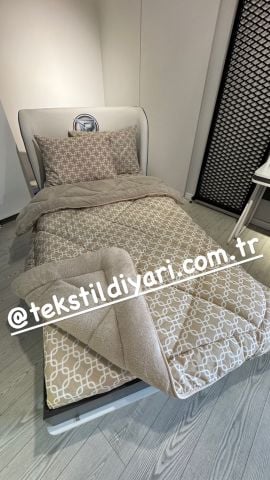 Tek Kişilik Welsoft Pufidik Uyku Seti  Bej Zincir