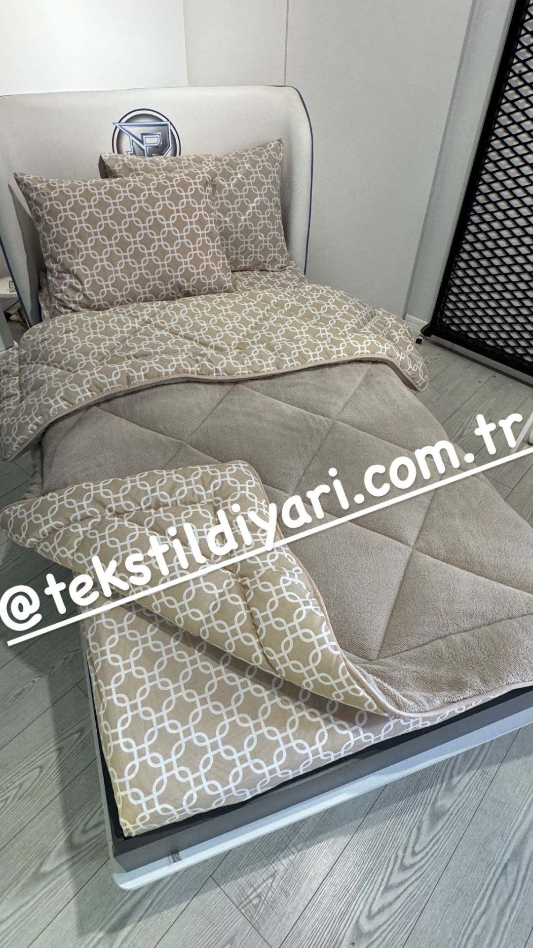 Tek Kişilik Welsoft Pufidik Uyku Seti  Bej Zincir