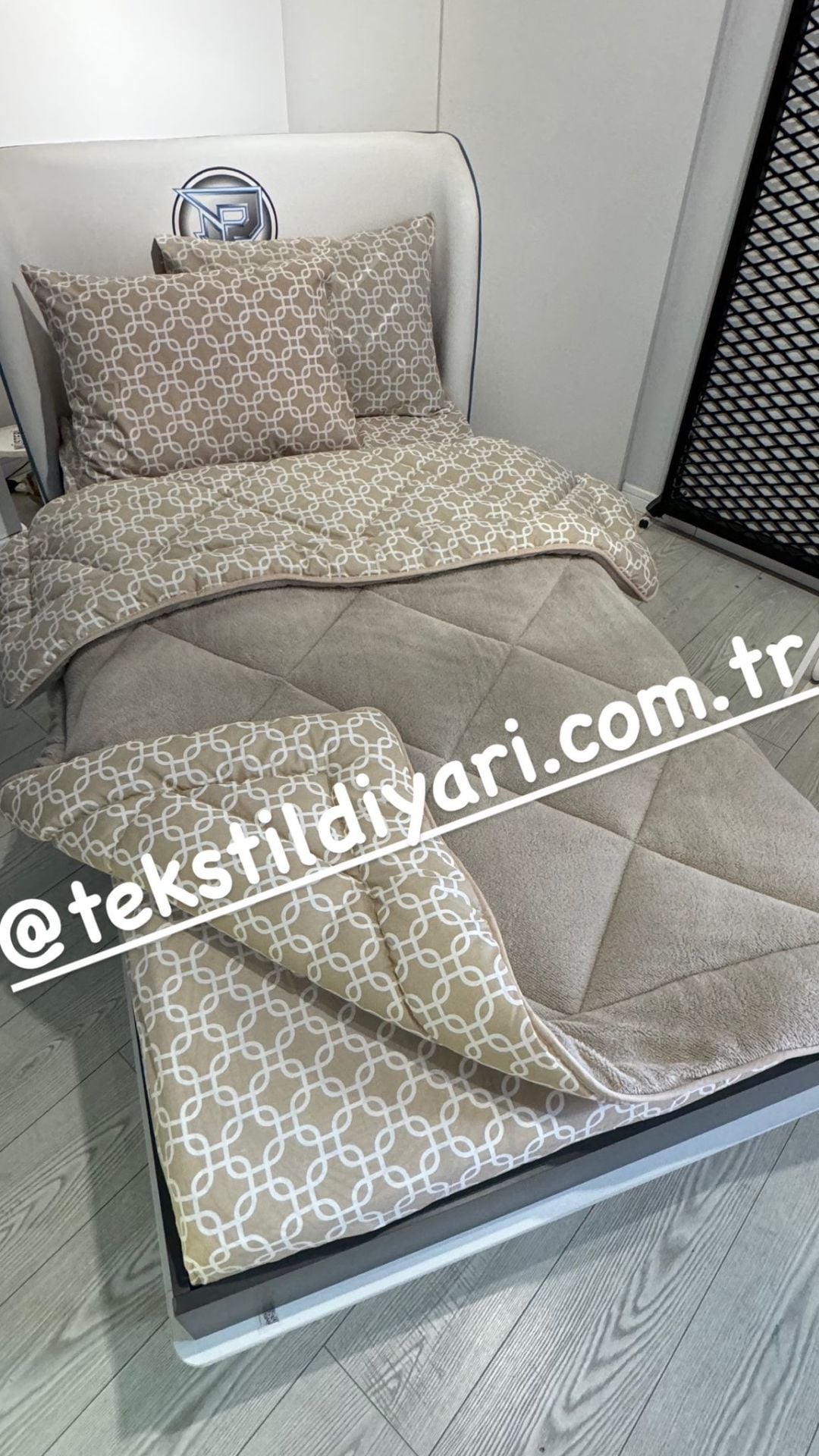 Tek Kişilik Welsoft Pufidik Uyku Seti  Bej Zincir