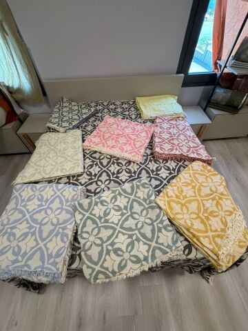 Çift Kişilik Müslin %100 Pamuk Organik Yatak Örtüsü Flower (9 Renk)