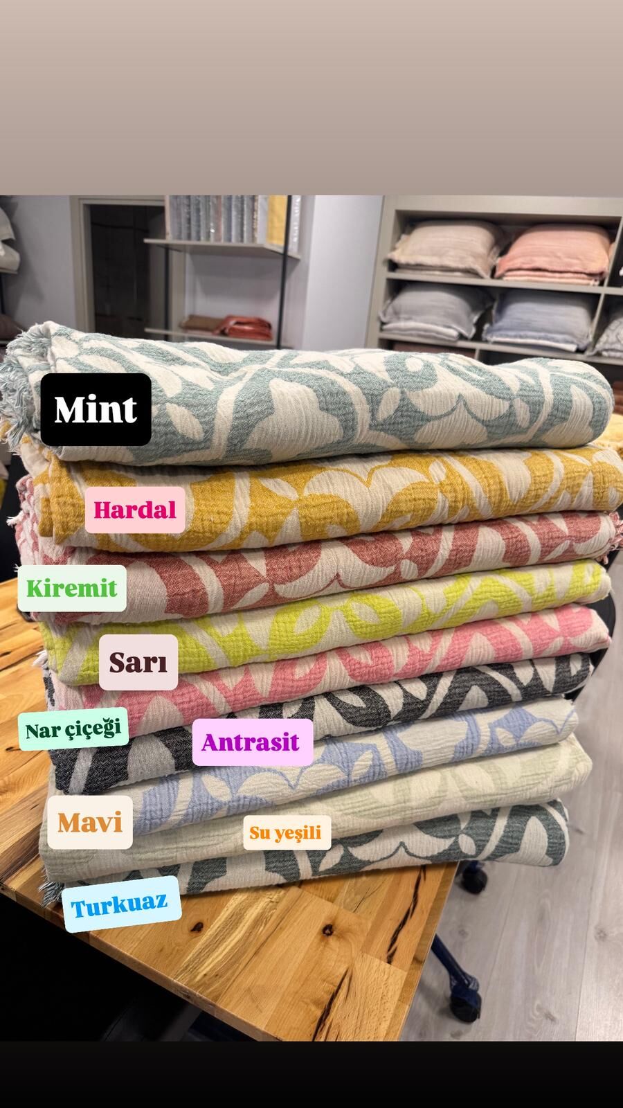 Çift Kişilik Müslin %100 Pamuk Organik Yatak Örtüsü Flower (9 Renk)