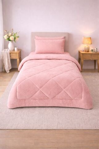 Exclusive Welsoft Tek Kişilik Uyku Seti (100-120cm Çarşaf Seçeneği) Pudra