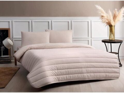 Taç Jersey Lastikli Çarşaflı Yorgan Seti Natura Cappicuno