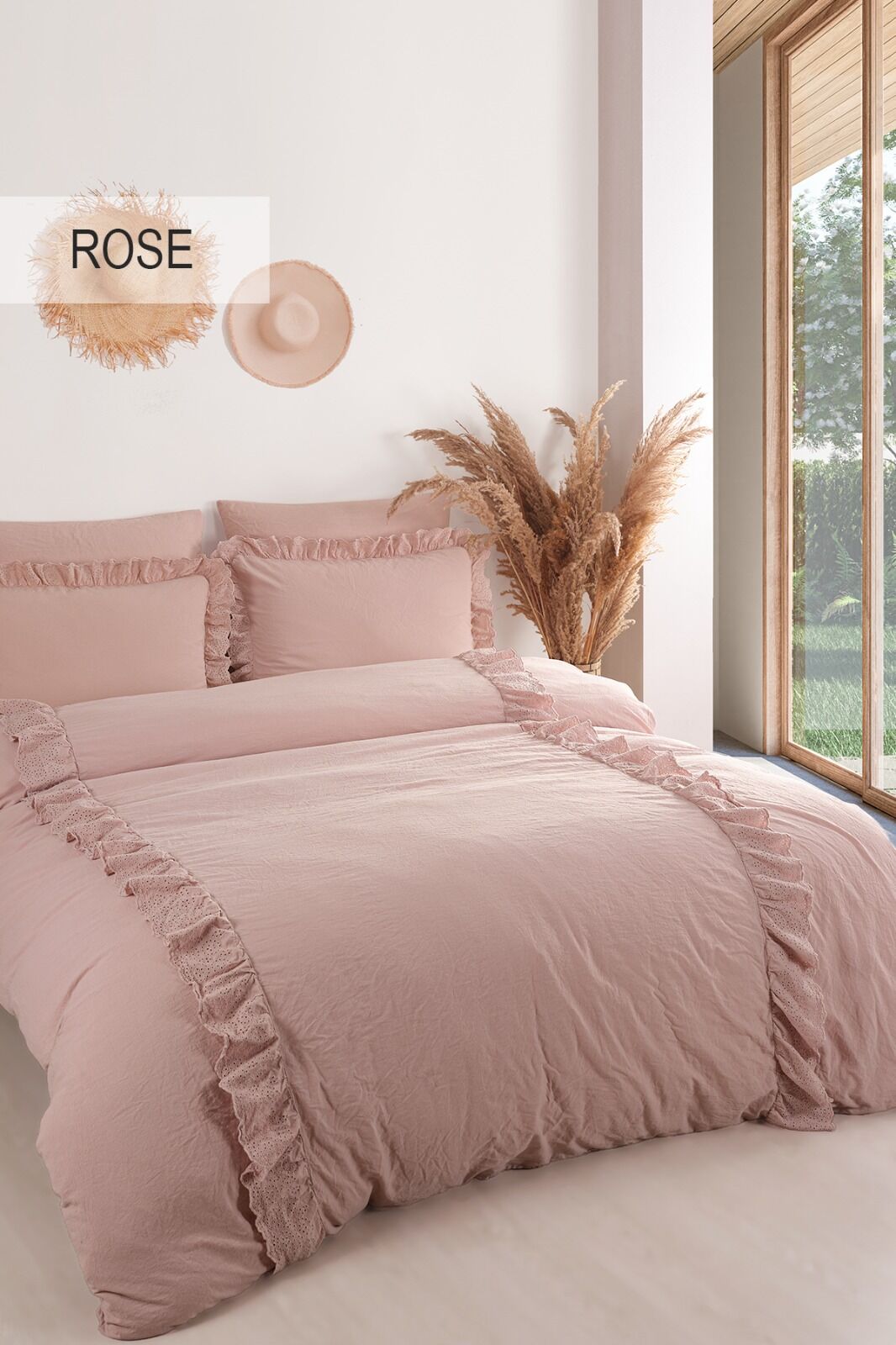 İyi Geceler İstanbul Romantica Çift Kişilik Brodeli Nevresim Takımı Rose
