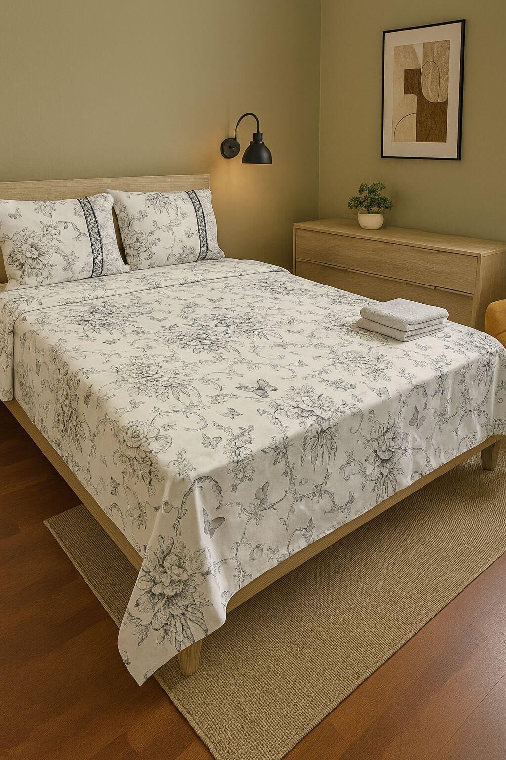 Marka Outlet Nevresim Takımı  ( Lastikli Çarşaf) Çift Kişilik Kanzy